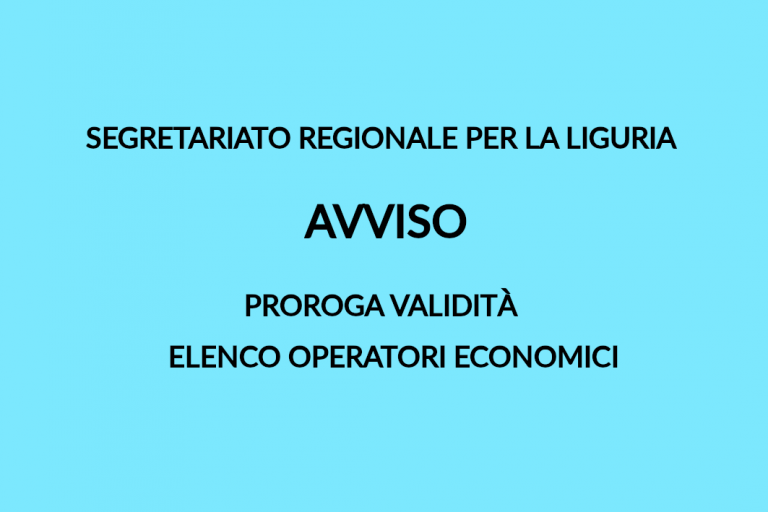 PROROGA VALIDITÀ ELENCO OPERATORI ECONOMICI