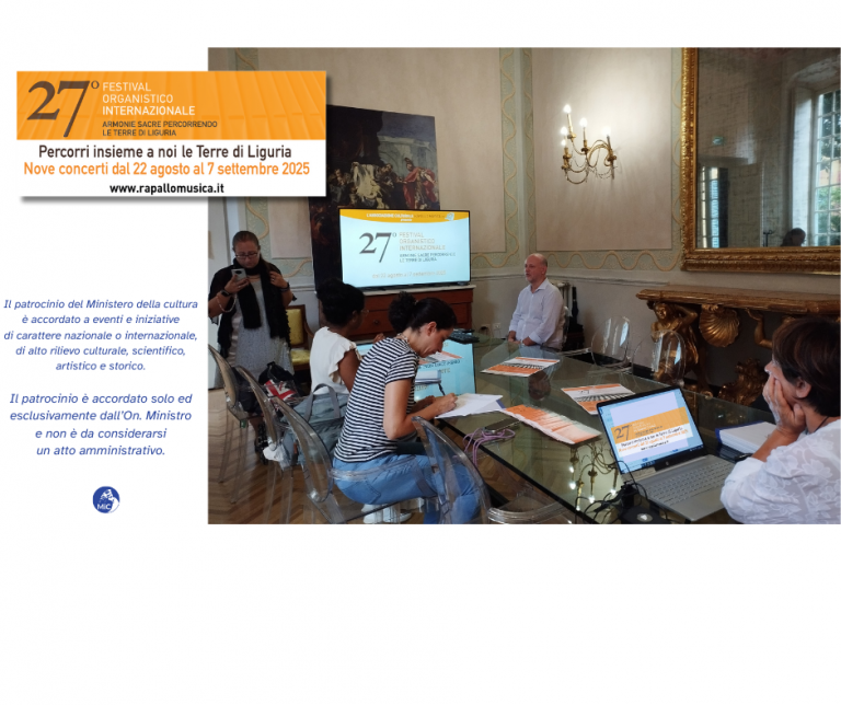 CONFERENZA STAMPA PER IL 27° FESTIVAL ORGANISTICO INTERNAZIONALE “ARMONIE SACRE PERCORRENDO LE TERRE DI LIGURIA”